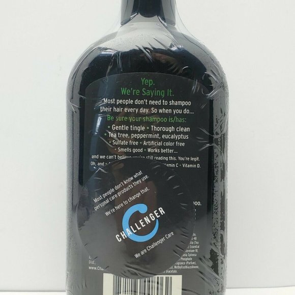 Hair Shampoo Tea Tree Men's Daily Sulfate-Free 'Challenger' 473mL / 16oz C36 - Picture 3 of 4